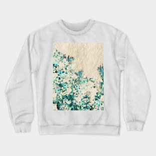 Floral and Crumpled Crepe Pattern Crewneck Sweatshirt